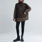 Women's Thickened Turtleneck Cotton Sweater – Cozy Knit Pullover for Autumn & Winter