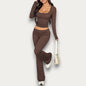 Women’s Solid Color Viscose Blouse – Chic Short Sleeve Summer Top & Pants Set