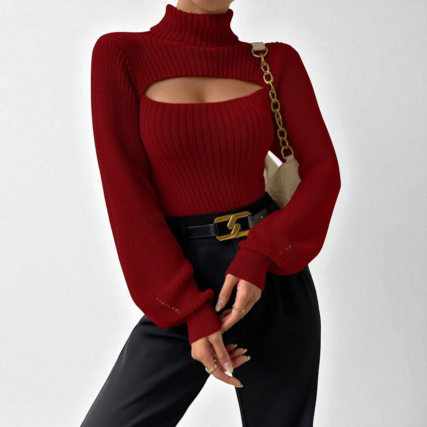 Women’s Casual Hollow Out Sweater – Lightweight Viscose Knit