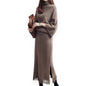 Women’s Knit Sweater & Long Skirt Set – Two-Piece Polyester Outfit for Office & Casual Wear
