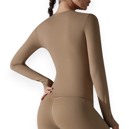 Women’s Breathable Nylon Spandex Active Top – Stretchy Pullover Sports Shirt for Running, Cycling & Fitness