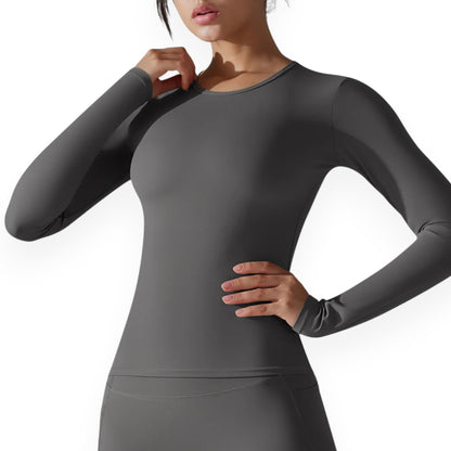Women’s Breathable Nylon Spandex Active Top – Stretchy Pullover Sports Shirt for Running, Cycling & Fitness