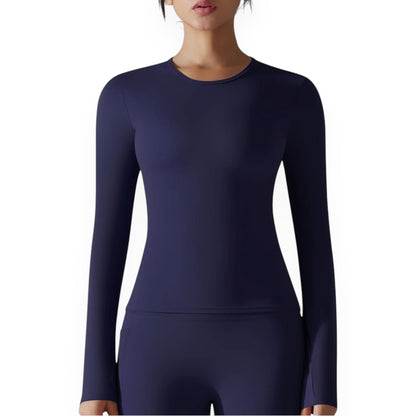 Women’s Breathable Nylon Spandex Active Top – Stretchy Pullover Sports Shirt for Running, Cycling & Fitness