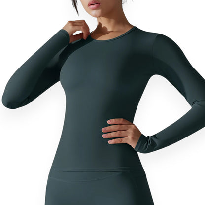 Women’s Breathable Nylon Spandex Active Top – Stretchy Pullover Sports Shirt for Running, Cycling & Fitness