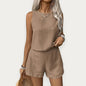 Women’s Sleeveless Hollow Out Blouse & Shorts Set – Chic Two-Piece Summer Outfit