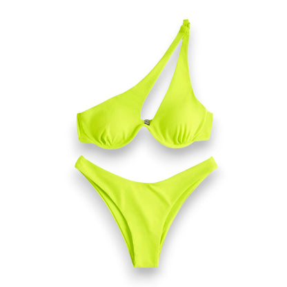 Women's Brazilian Bikini Set – Cheeky Cutout Underwire One Shoulder Swimsuit