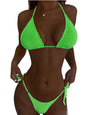 Sexy Halter Bikini for Women – Ribbed High Waist Two Piece Tie Side Swimsuit