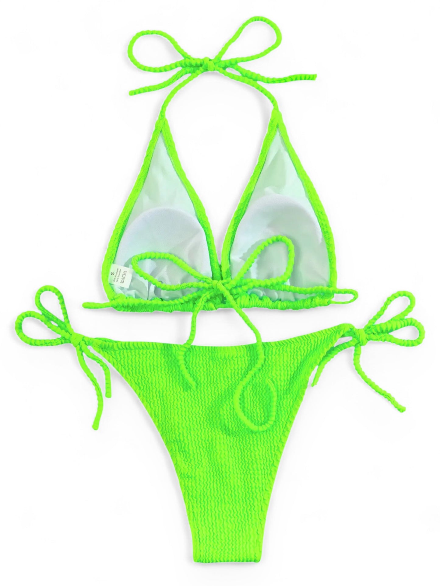 Sexy Ribbed Halter Bikini for Women – High Waist Two Piece Tie Side Swimsuit Set