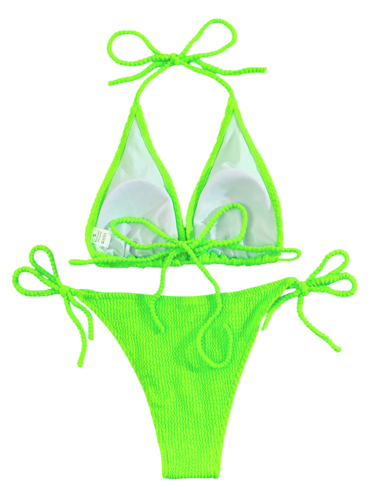 Sexy Halter Bikini for Women – Ribbed High Waist Two Piece Tie Side Swimsuit