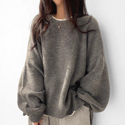 Women’s Elegant Pullover Sweater – Flight Sleeve Round Neck Casual Top