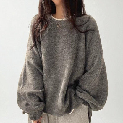 Women’s Elegant Pullover Sweater – Flight Sleeve Round Neck Casual Top