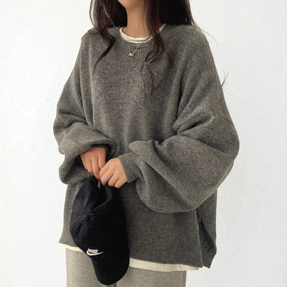 Women’s Elegant Pullover Sweater – Flight Sleeve Round Neck Casual Top