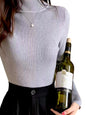 Women’s Slim Fit Half Turtleneck Pullover Sweater – Long Sleeve Lightweight Inner Wear Knit Top