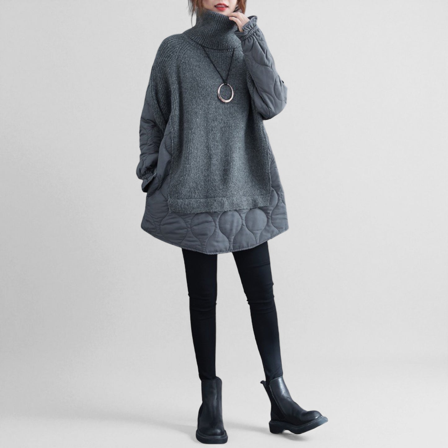 Women's Thickened Turtleneck Cotton Sweater – Cozy Knit Pullover for Autumn & Winter