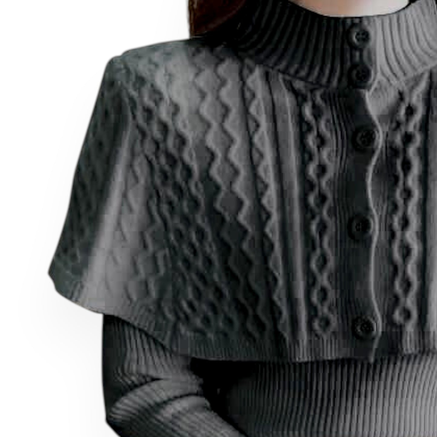 Women's Half Turtleneck Western Style Cable-knit Sweater Top