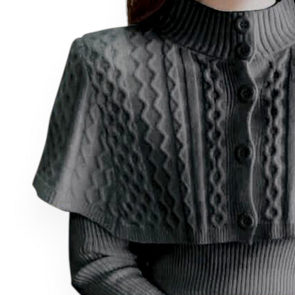 Women's Half Turtleneck Western Style Cable-knit Sweater Top