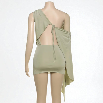 Fashionable Backless Mini Dress Outfit – Trendy Street Style
