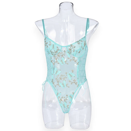 Butterfly Lace Bodysuit – Elegant Short Sleeve Women’s Pullover