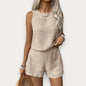 Women’s Sleeveless Hollow Out Blouse & Shorts Set – Chic Two-Piece Summer Outfit