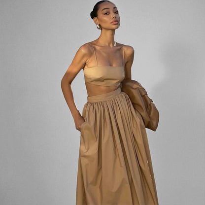 Stylish Women’s Crop Top and Skirt Matching Set – Summer Wear