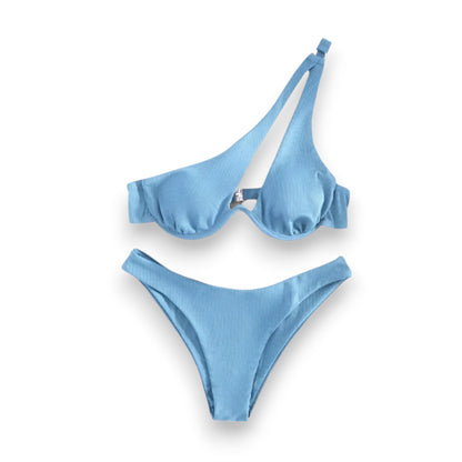 Women's Brazilian Bikini Set – Cheeky Cutout Underwire One Shoulder Swimsuit