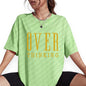 Women’s Graphic Short Sleeve T-Shirt – “Overthinking” Letter Print Loose Fit Casual Tee Top