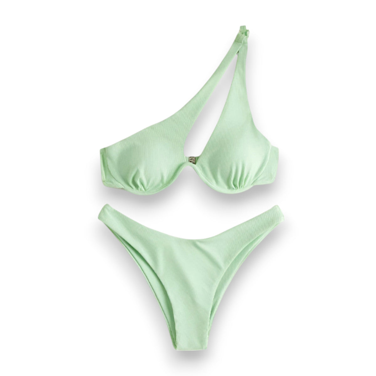 Women's Brazilian Bikini Set – Cheeky Cutout Underwire One Shoulder Swimsuit