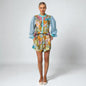 Women’s Floral Linen Long Sleeve Shirt & Shorts Set – Casual Summer Outfit