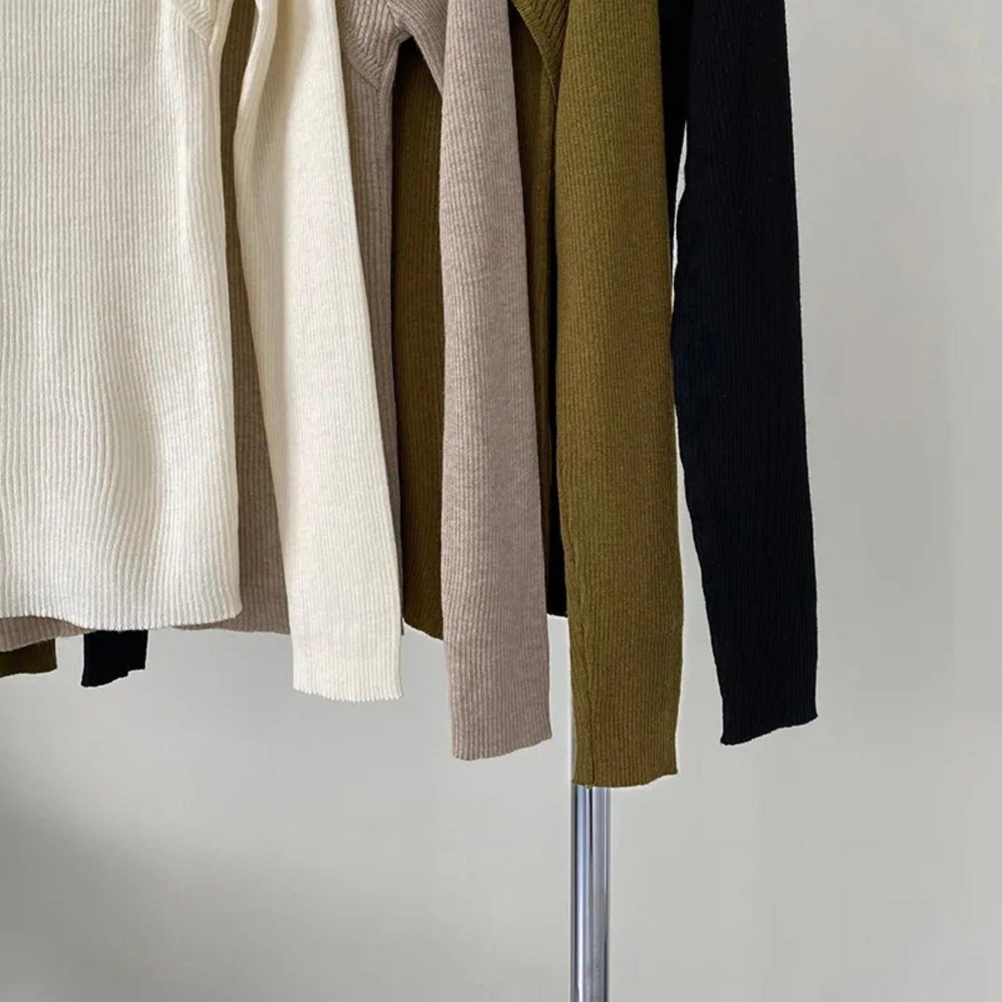 Women’s Korean Style Knitted Pullover – Simple Long Sleeve Round Neck Sweater Top