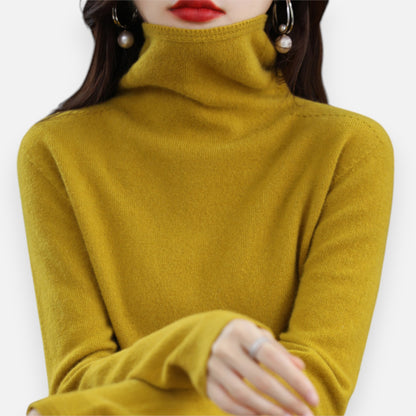 Women’s Wool Pullover Sweater – Classic Round Neck Long Sleeve Knitwear