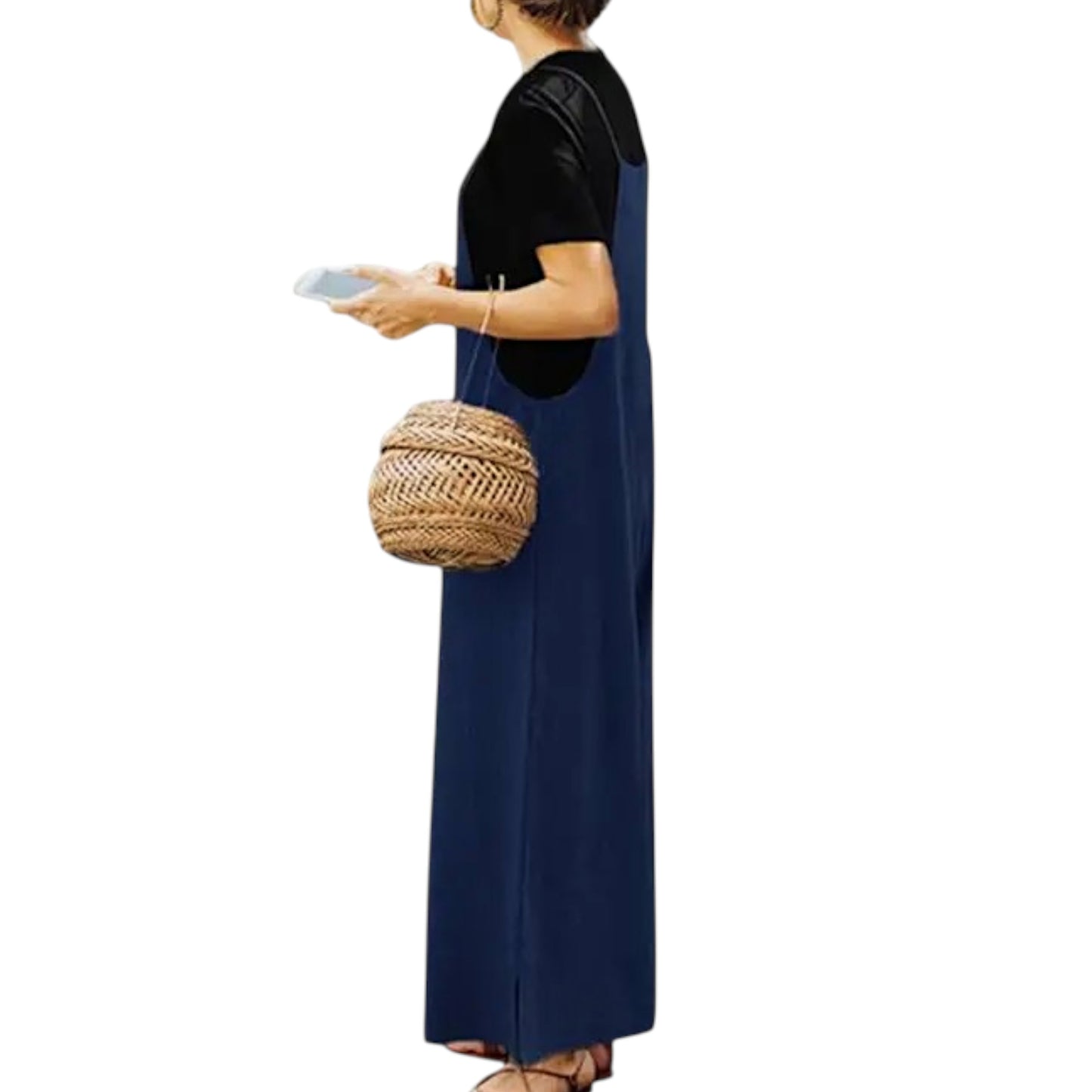 Women’s Solid Color Casual Jumpsuit – Sleeveless Summer Romper with Pockets, Lightweight One-Piece Outfit for Spring & Summer