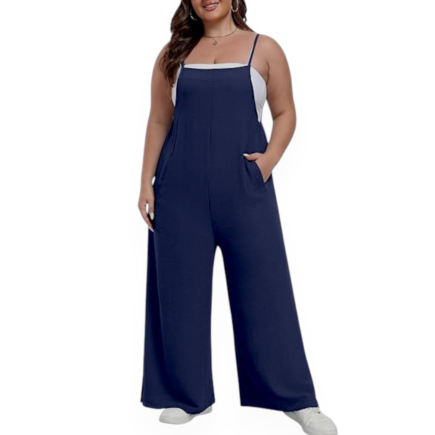 Women’s Solid Color Casual Jumpsuit – Sleeveless Summer Romper with Pockets, Lightweight One-Piece Outfit for Spring & Summer