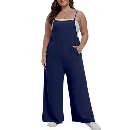 Women’s Solid Color Casual Jumpsuit – Sleeveless Summer Romper with Pockets, Lightweight One-Piece Outfit for Spring & Summer