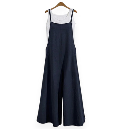 Women’s Solid Color Casual Jumpsuit – Sleeveless Summer Romper with Pockets, Lightweight One-Piece Outfit for Spring & Summer