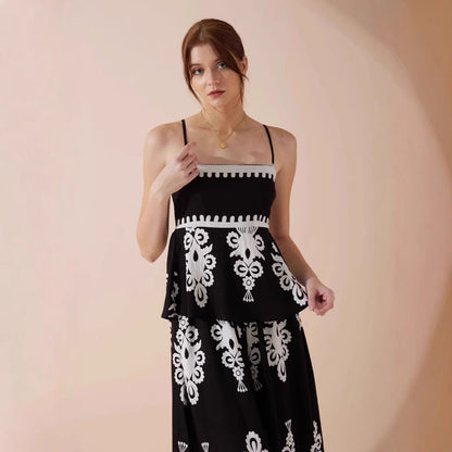 Temperament Slim Fit Backless Slip Dress Set