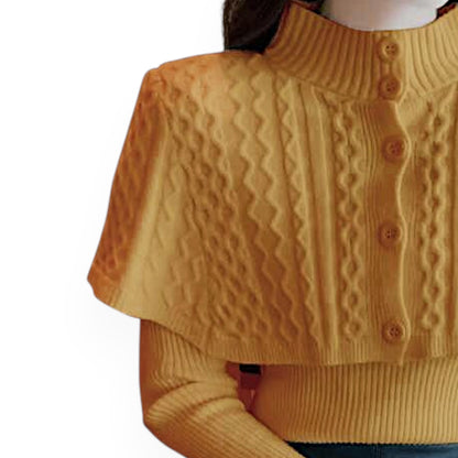 Women's Half Turtleneck Western Style Cable-knit Sweater Top