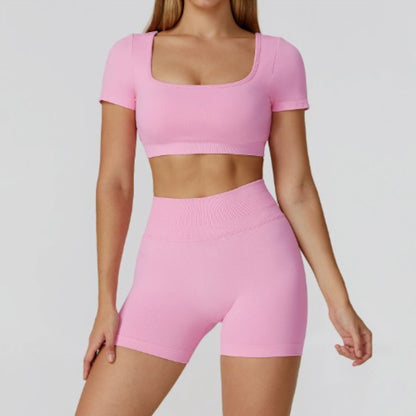 Women’s Seamless Sports Set – Bra, Shorts, Pants
