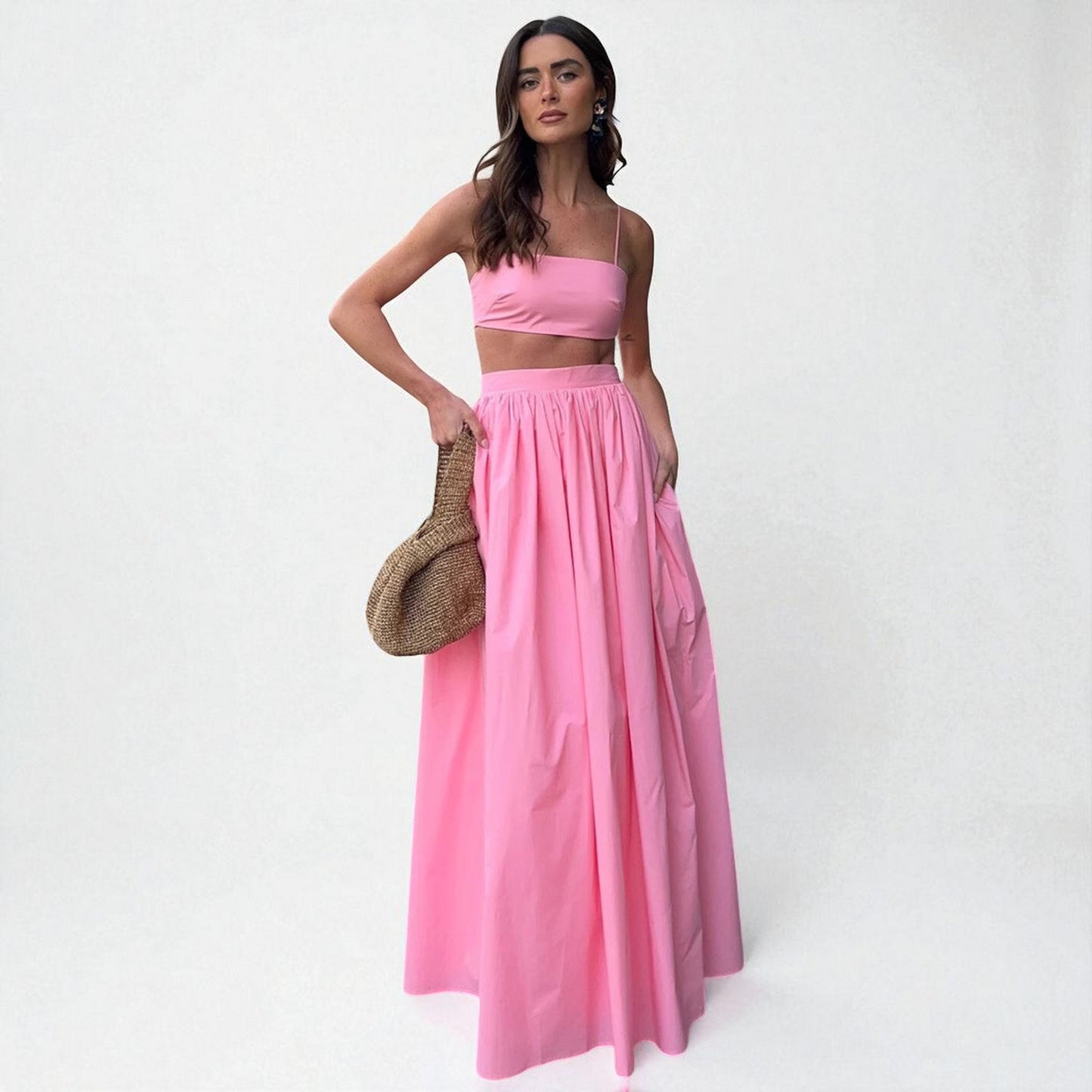 Stylish Women’s Crop Top and Skirt Matching Set – Summer Wear