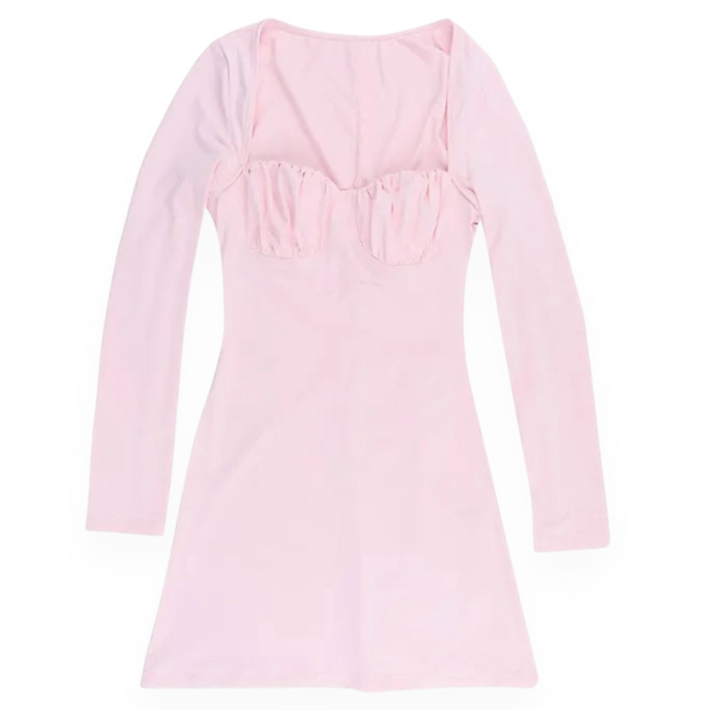 High Waist Pink Streetwear Mini Dress – Splicing Bodycon Design
