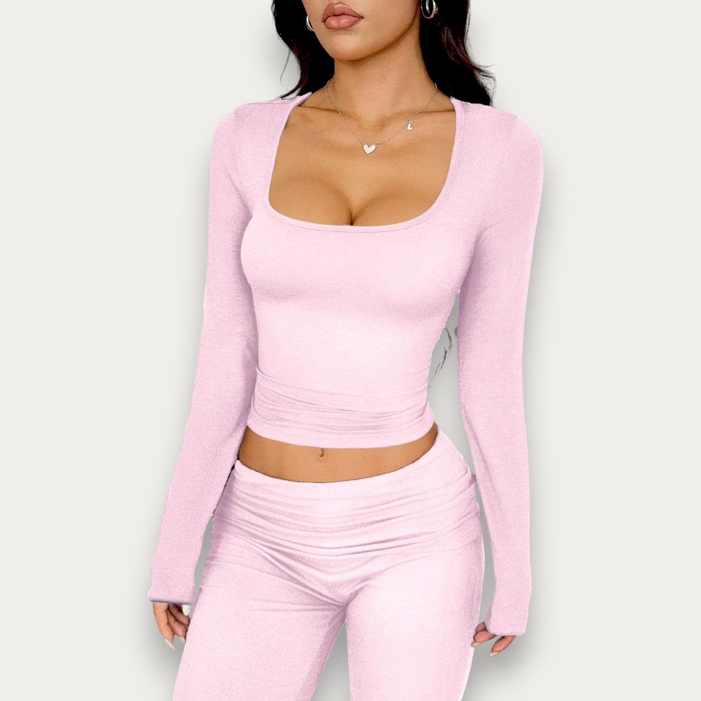 Women’s Solid Color Viscose Blouse – Chic Short Sleeve Summer Top & Pants Set