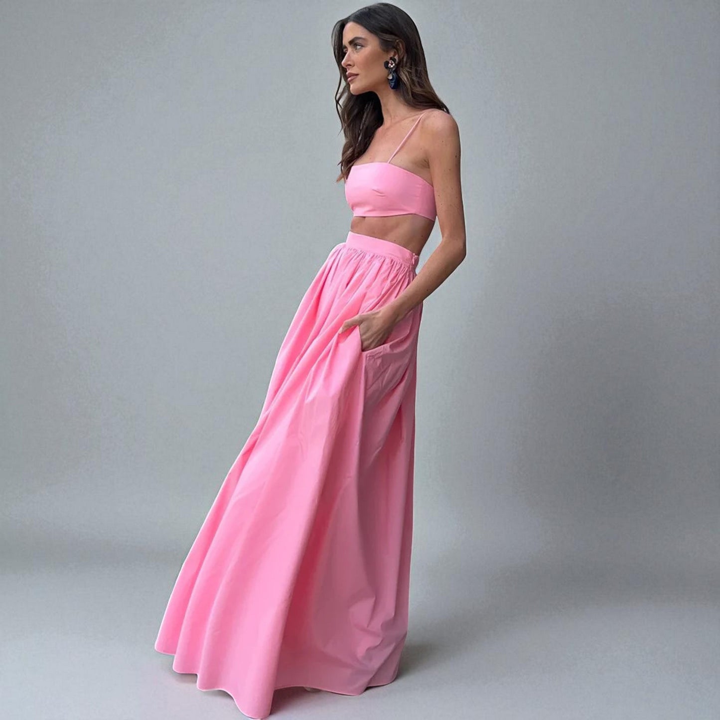 Stylish Women’s Crop Top and Skirt Matching Set – Summer Wear