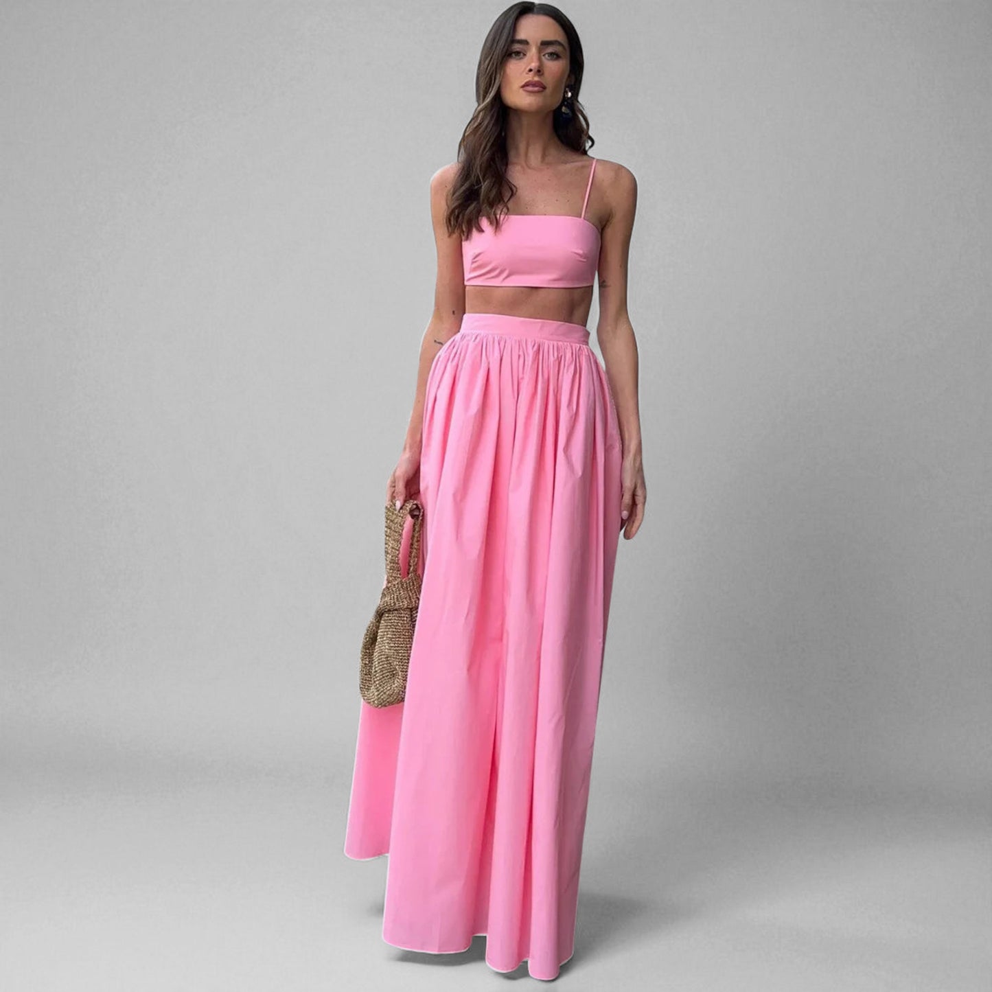 Stylish Women’s Crop Top and Skirt Matching Set – Summer Wear