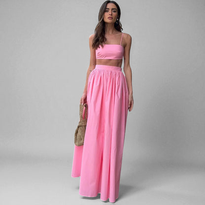 Stylish Women’s Crop Top and Skirt Matching Set – Summer Wear