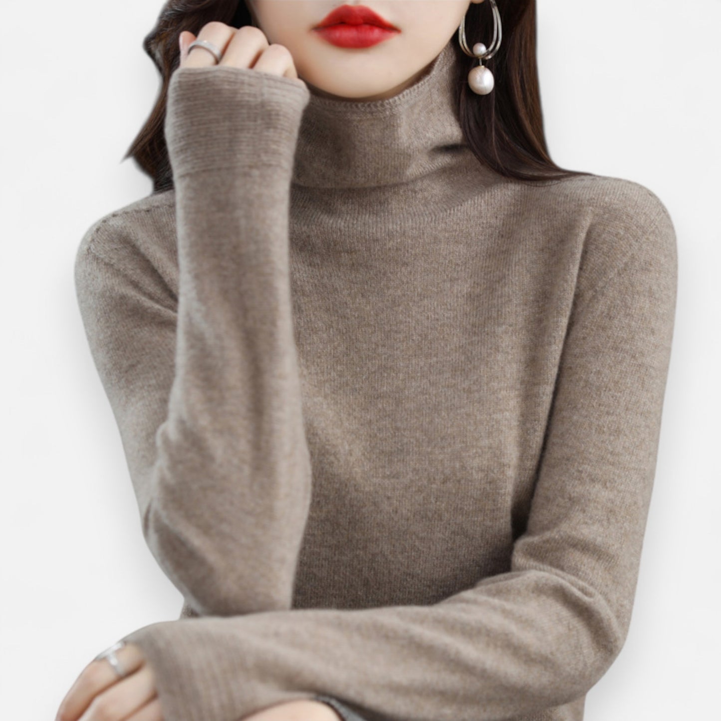 Women’s Wool Pullover Sweater – Classic Round Neck Long Sleeve Knitwear