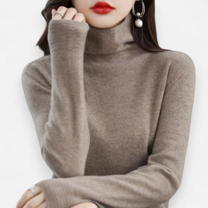 Women’s Wool Pullover Sweater – Classic Round Neck Long Sleeve Knitwear