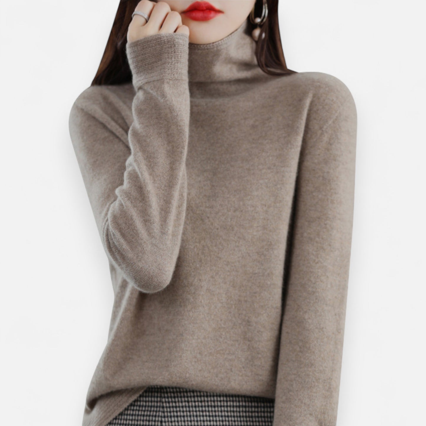 Women’s Wool Pullover Sweater – Classic Round Neck Long Sleeve Knitwear