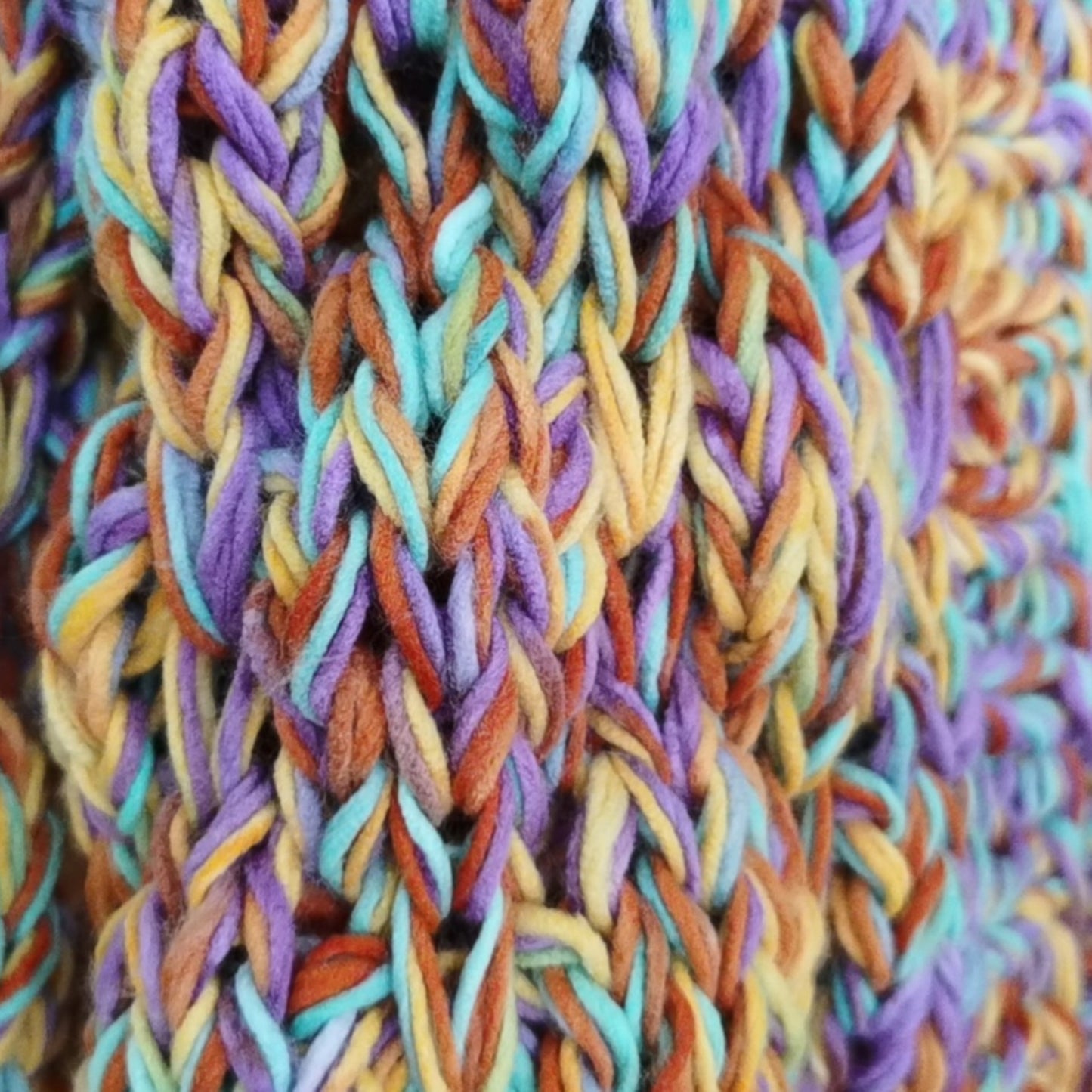 Rainbow Wool Blend Lantern Sleeve Cardigan – Cozy Street Style Oversized Winter Sweater