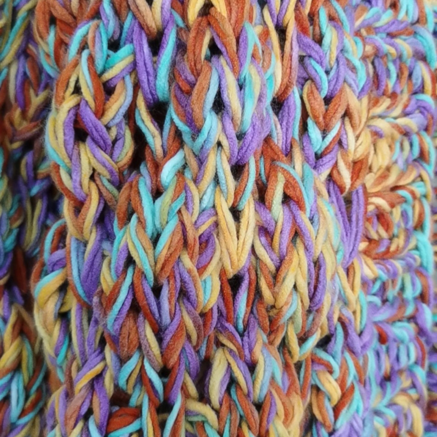 Rainbow Wool Blend Lantern Sleeve Cardigan – Cozy Street Style Oversized Winter Sweater
