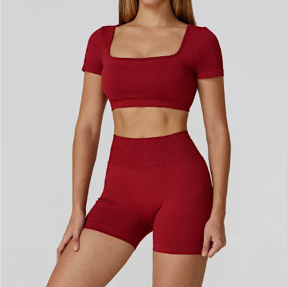 Women’s Seamless Sports Set – Bra, Shorts, Pants