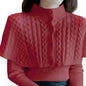 Women's Half Turtleneck Western Style Cable-knit Sweater Top